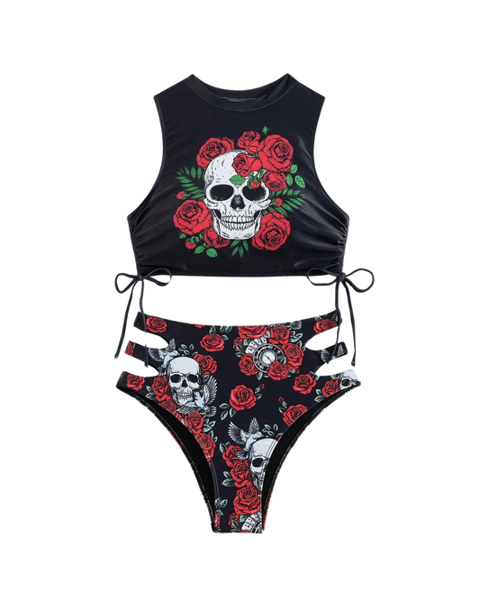 Floral Skull Bikini Set