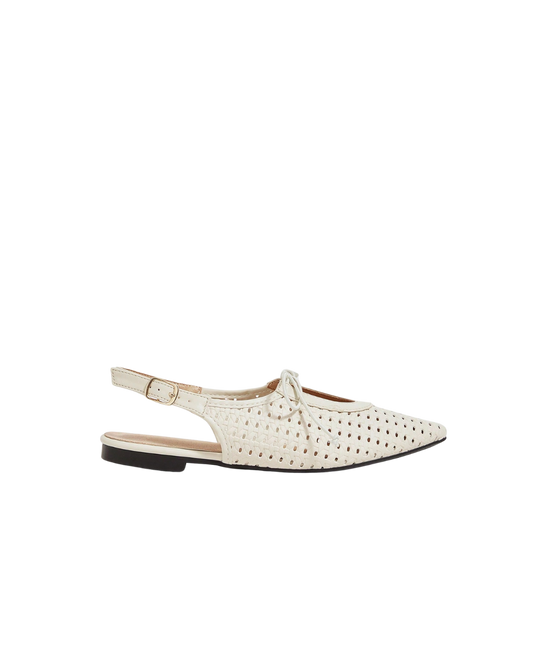 Cream Pointed Flats