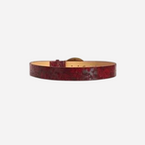 Floral Embossed Leather Belt