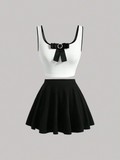 Bow Top & Flare Skirt.