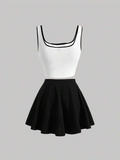 Bow Top & Flare Skirt.