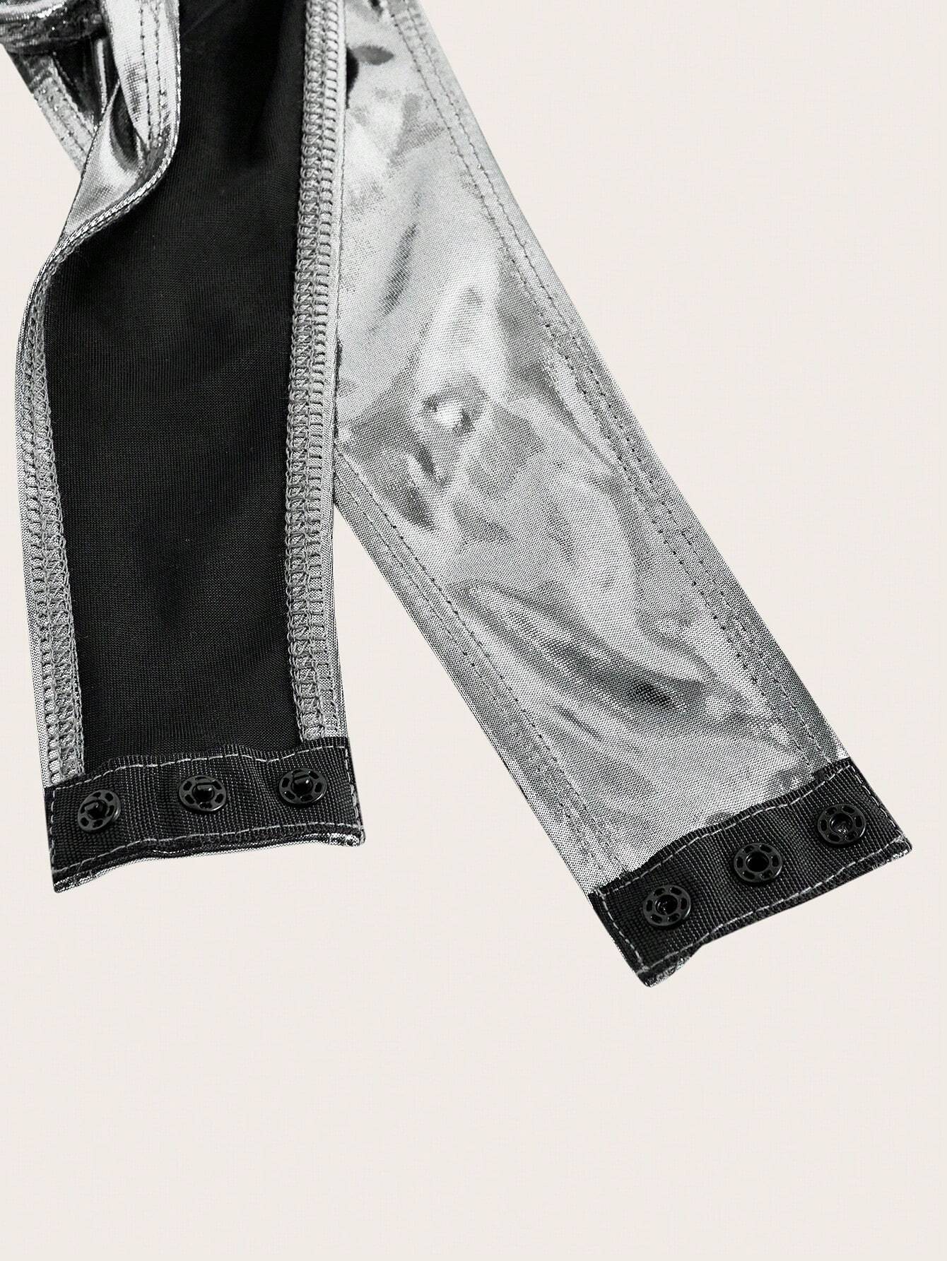 Metallic High-Cut Bodysuit.