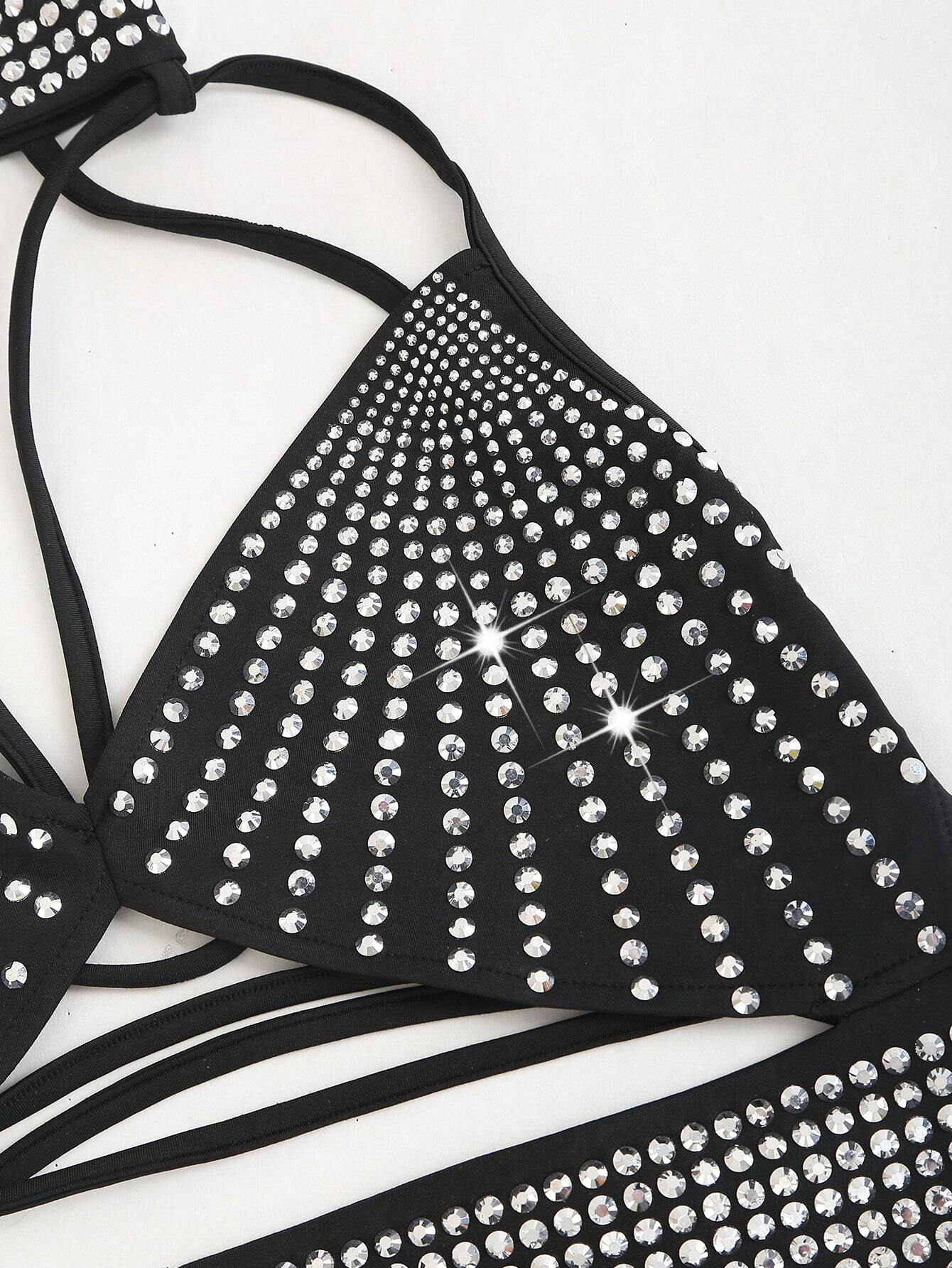 Rhinestone Crossover Crop Top.