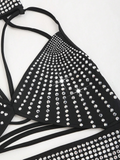 Rhinestone Crossover Crop Top.