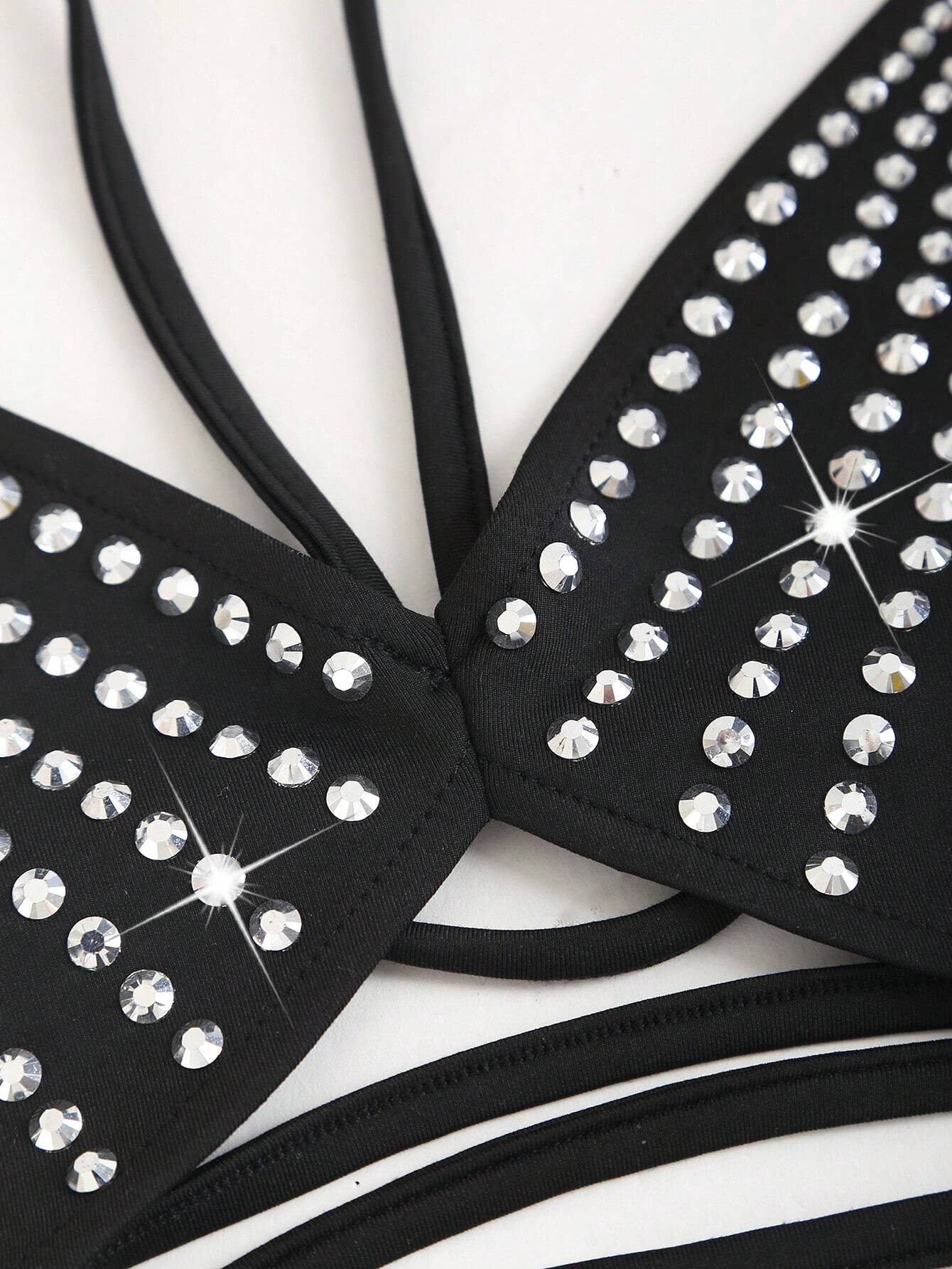 Rhinestone Crossover Crop Top.