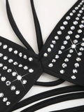 Rhinestone Crossover Crop Top.