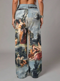 Artistic Wide-Leg Jeans.