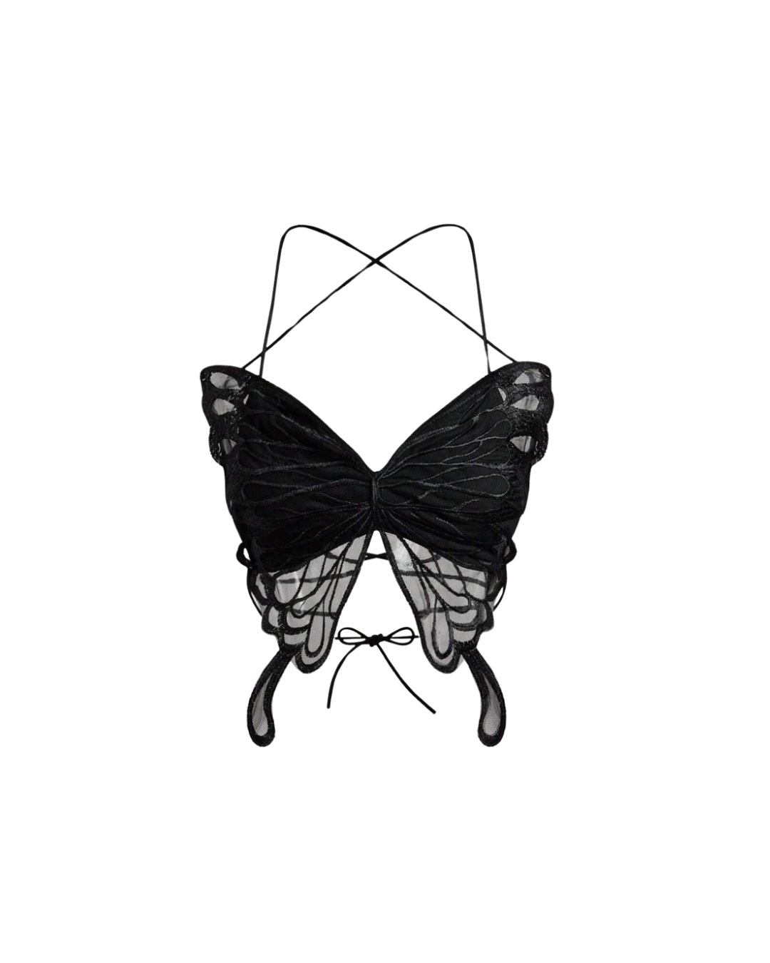 Butterfly Wing Lace-Up Top