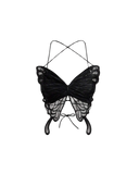 Butterfly Wing Lace-Up Top
