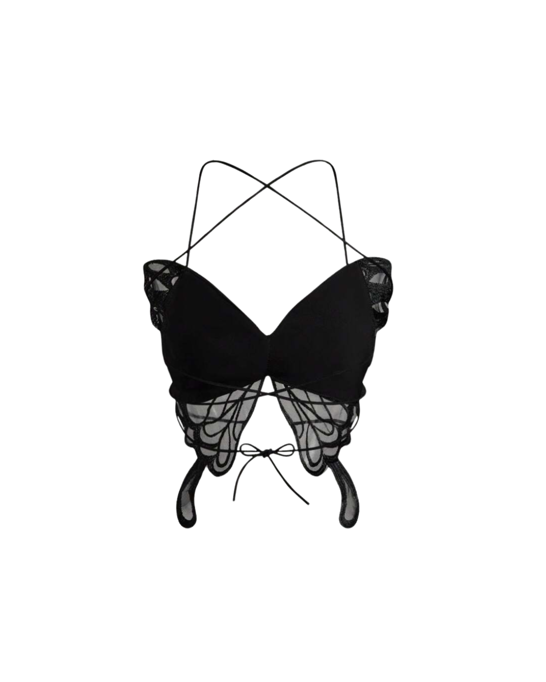 Butterfly Wing Lace-Up Top