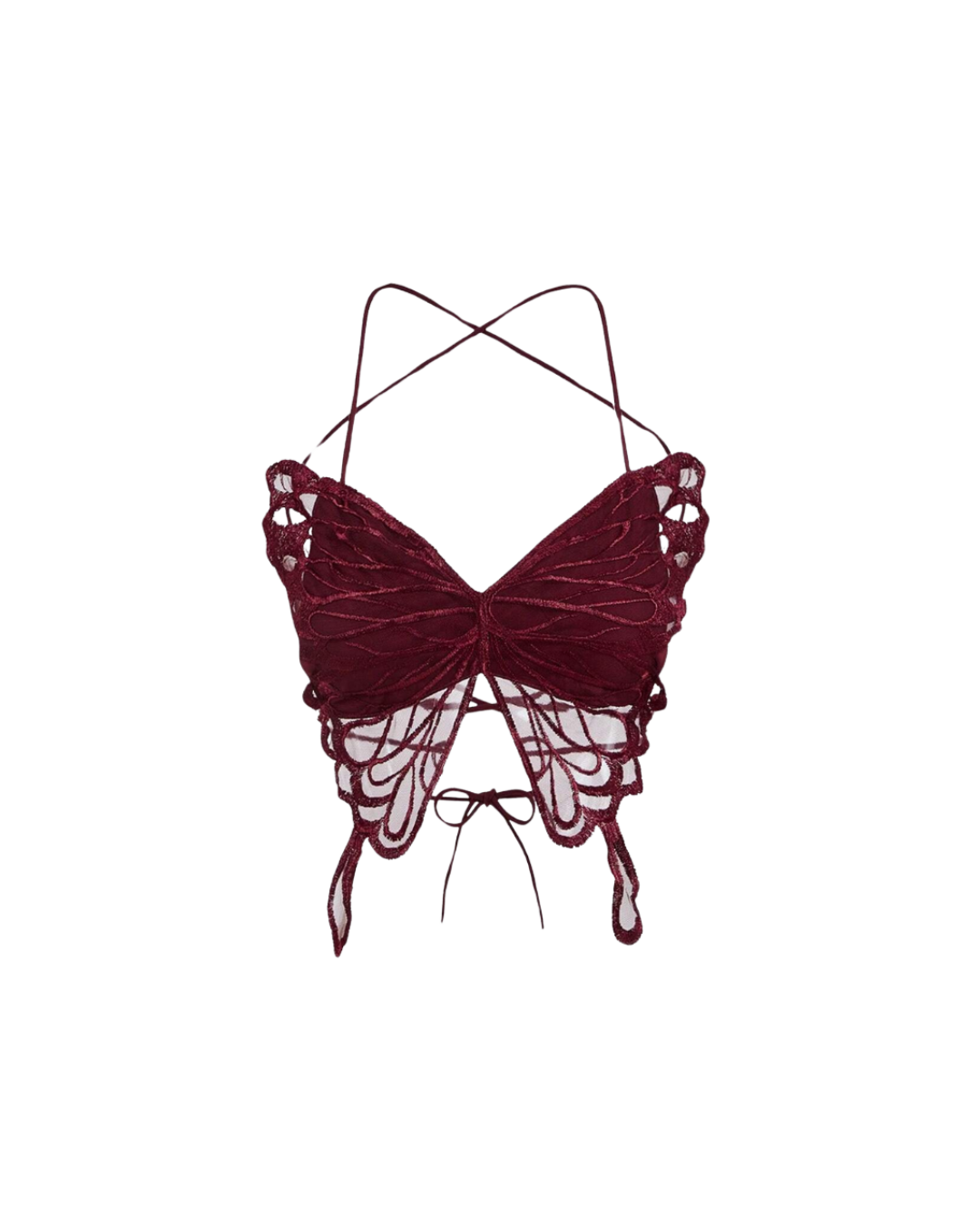 Butterfly Wing Lace-Up Top