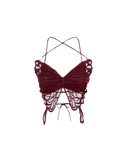 Butterfly Wing Lace-Up Top