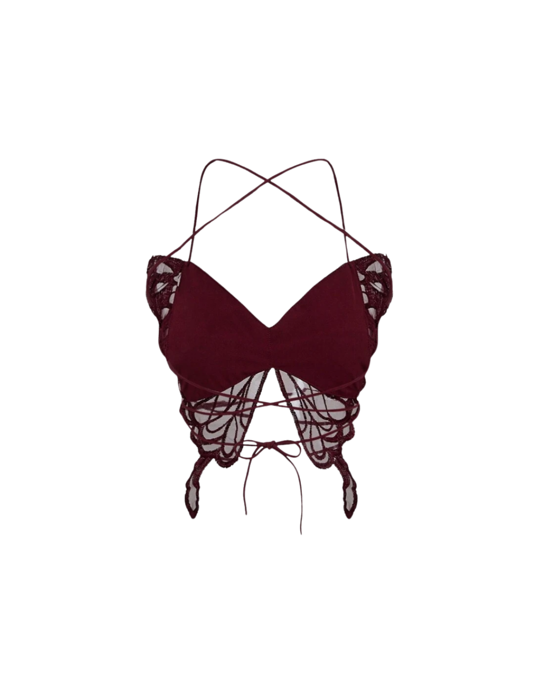 Butterfly Wing Lace-Up Top