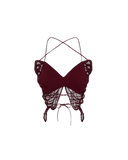Butterfly Wing Lace-Up Top