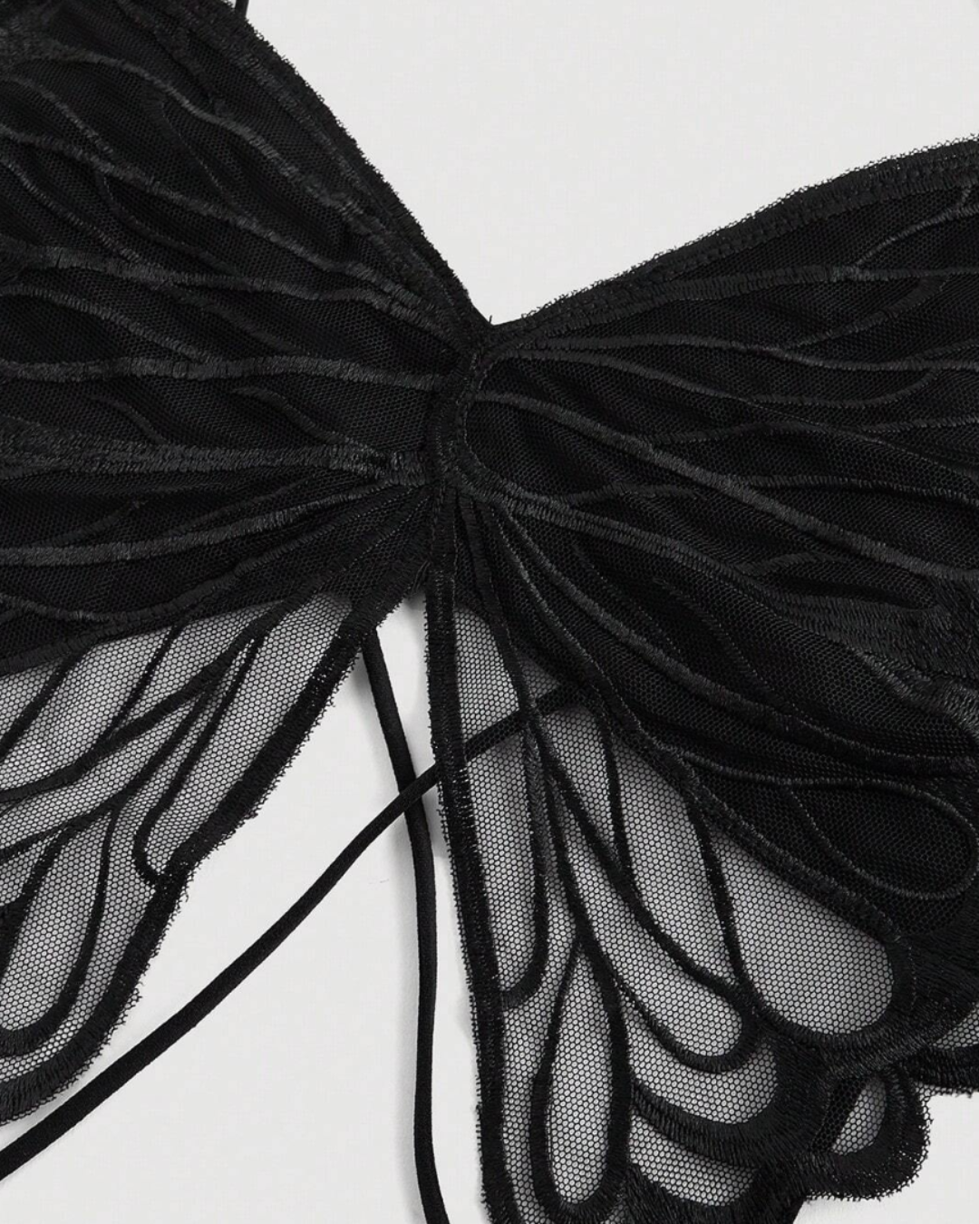 Butterfly Wing Lace-Up Top