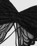 Butterfly Wing Lace-Up Top
