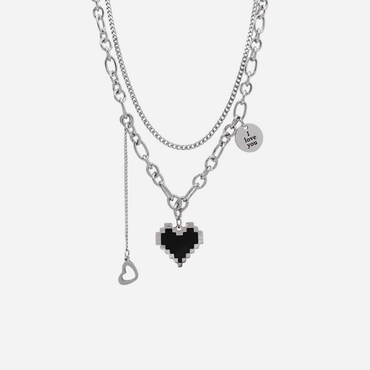 Collier Cœur Pixel
