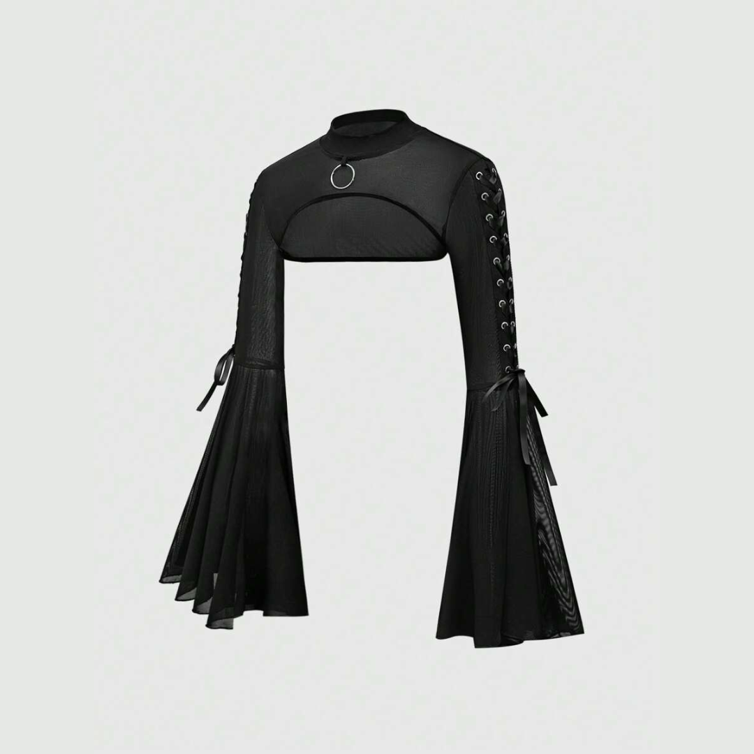 Mesh Peephole Smock