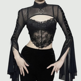 Mesh Peephole Smock