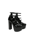 Glossy Triple Strap Platforms