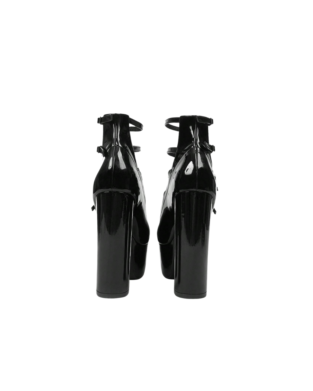 Glossy Triple Strap Platforms