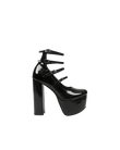 Glossy Triple Strap Platforms