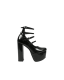 Glossy Triple Strap Platforms