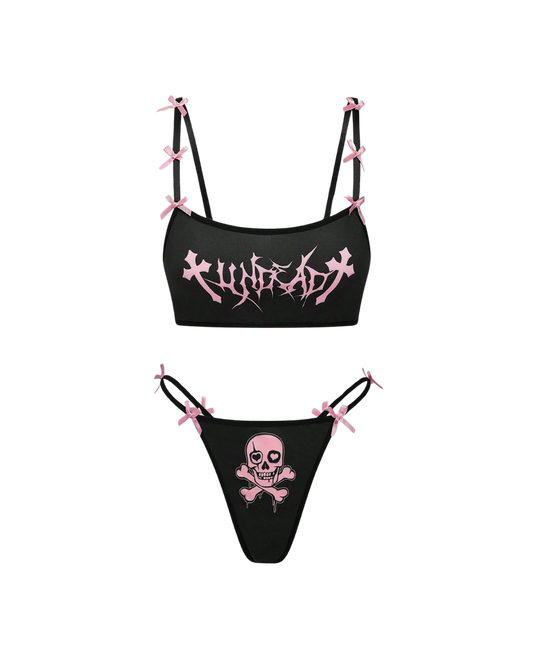 Skull Bow Lingerie Set