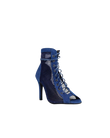 Fishnet high-heel boots