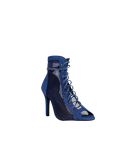 Fishnet high-heel boots