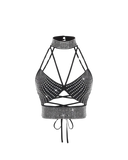Rhinestone Crossover Crop Top