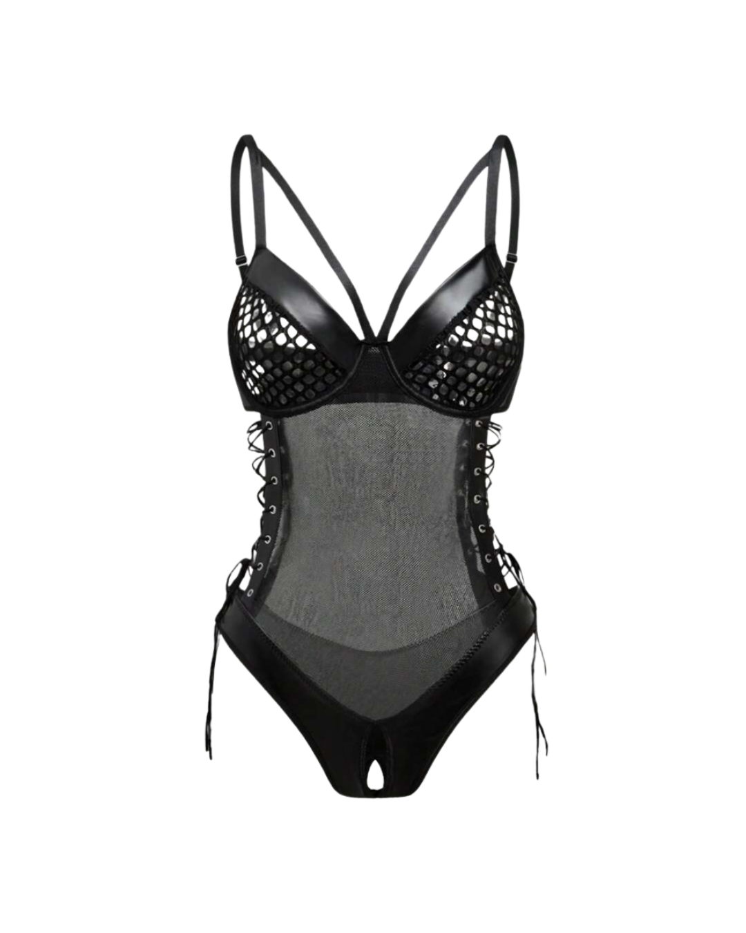 Bold Mesh & Leather Bodysuit