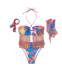 Psychedelic Fringe Bikini Set