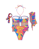 Psychedelic Fringe Bikini Set