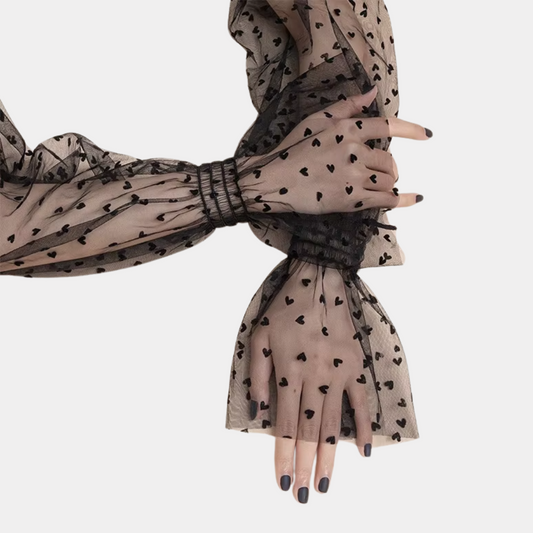 Sheer Mesh Gloves with heart