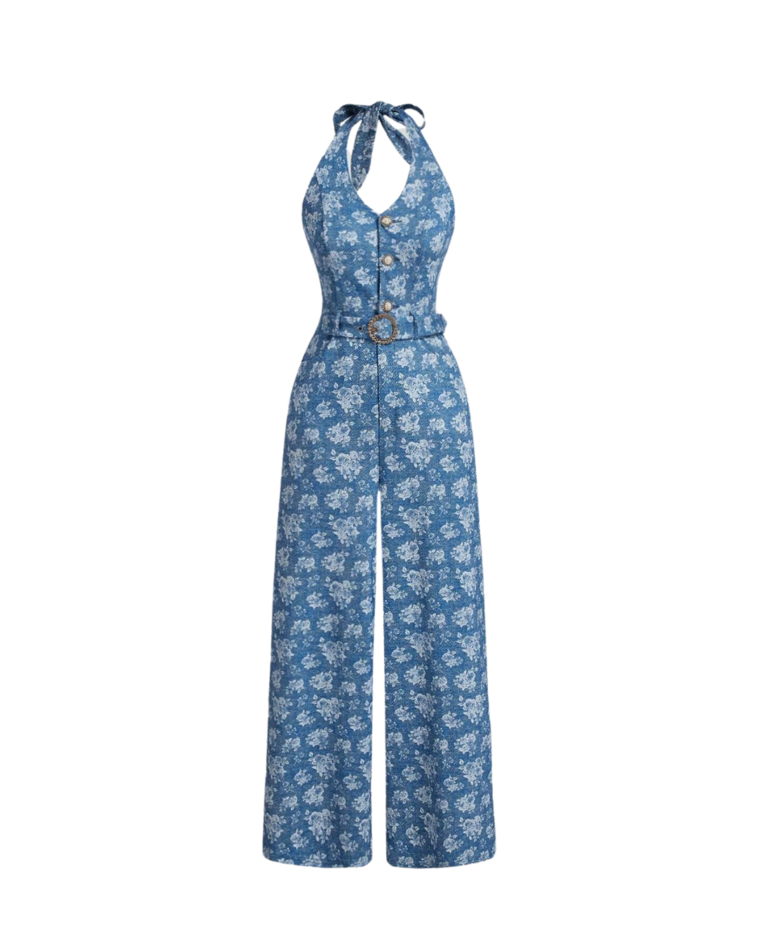 Halter Floral Jumpsuit