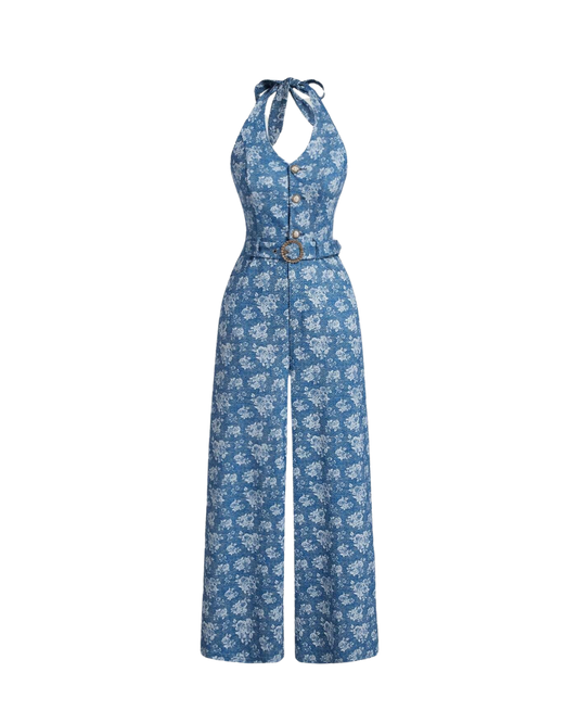 Halter Floral Jumpsuit