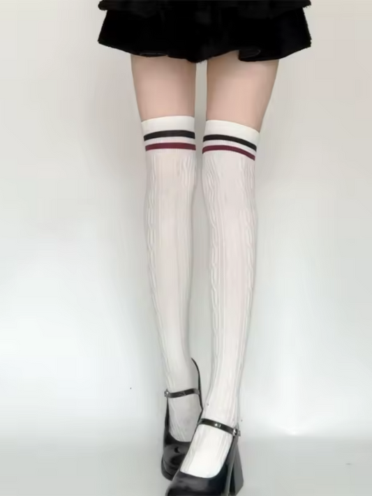 Chaussettes hautes rayées