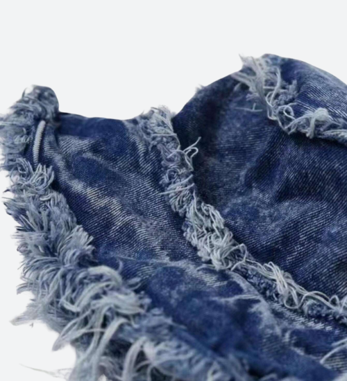 Distressed Denim Bucket Hat