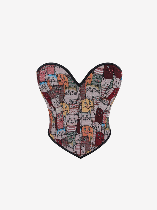 Cat Lace-Up Corset