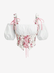 Cottagecore Floral Corset Top