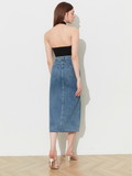 Vintage Denim Midi Skirt