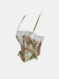 Floral-patterned corset on a white background