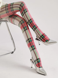 Plaid Contrast Pantyhose