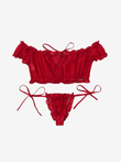Ensemble de lingerie en dentelle transparente