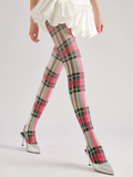 Plaid Contrast Pantyhose