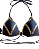 Black & Gold Strappy Bikini Set