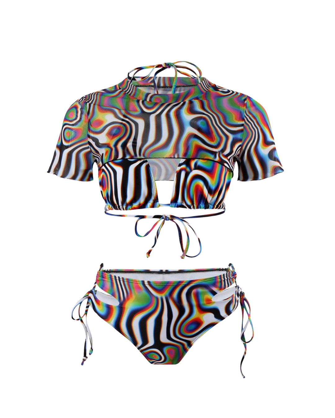 Rainbow Illusion Swimsuit Set