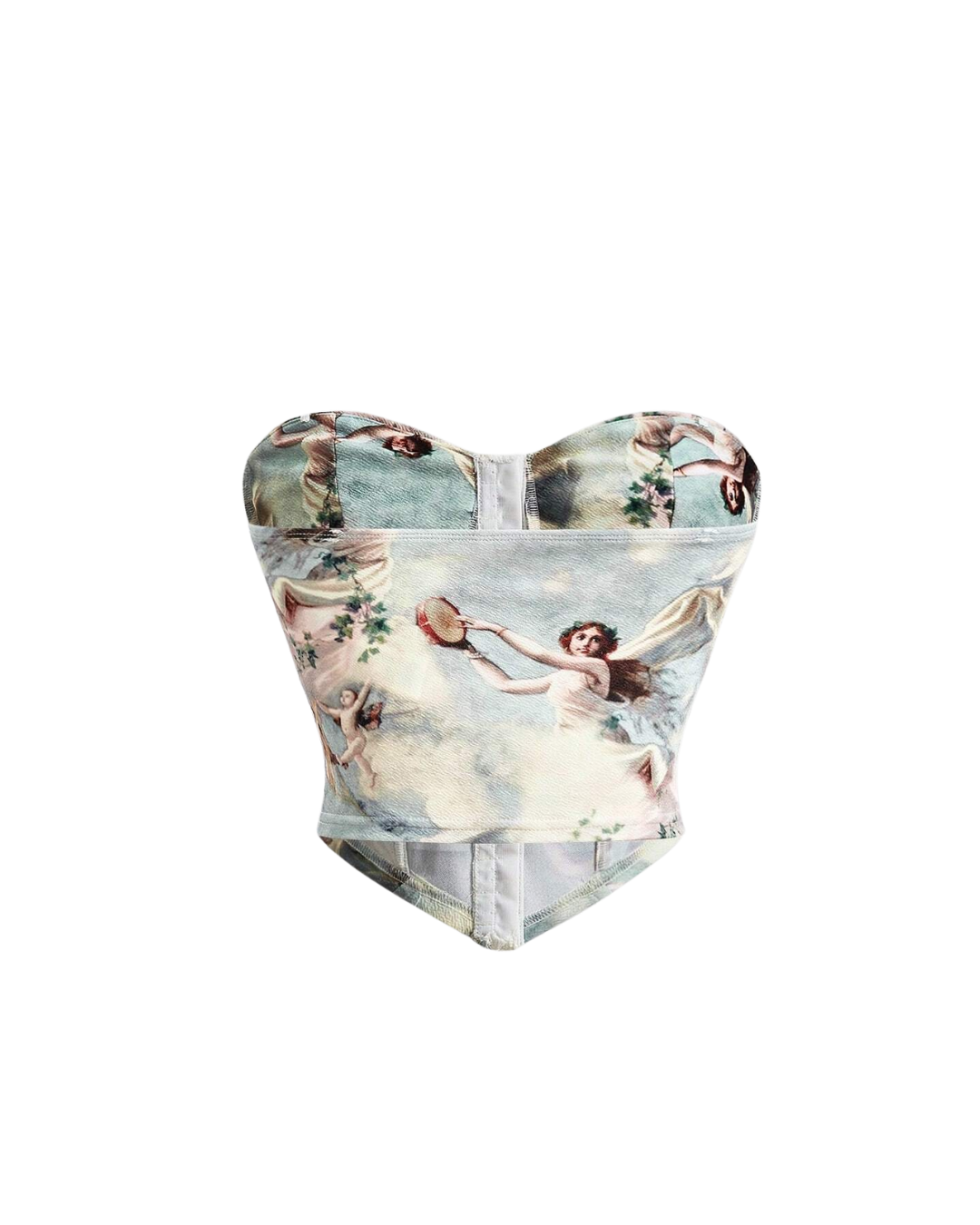 Angel Print Strapless Top