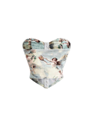 Angel Print Strapless Top